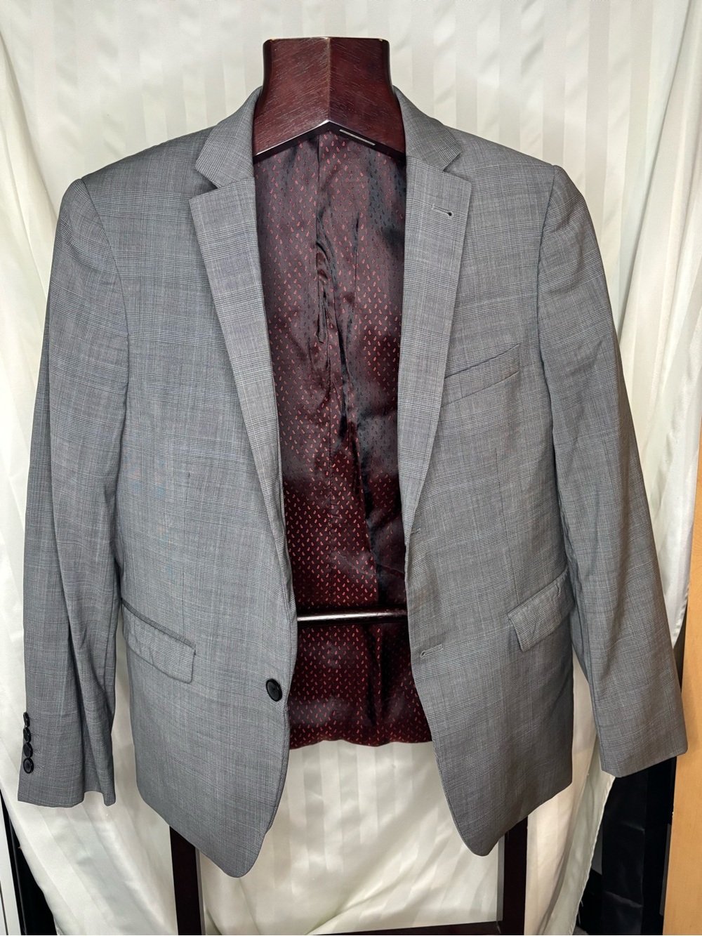 Black Brown 1826 Light Gray Plaid Sport Coat